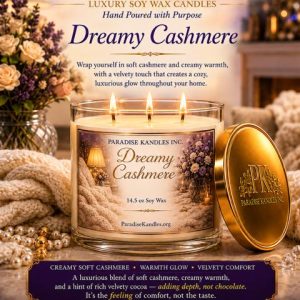 Dreamy Cashmere 3 Wick Soy Wax Candle
