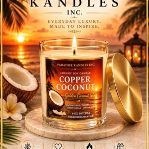 Copper Coconut - 9oz Luxury Soy Wax Candle