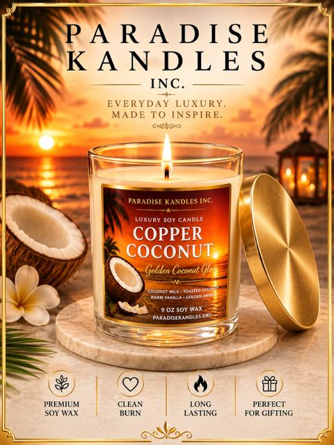 Copper Coconut - 9oz Luxury Soy Wax Candle