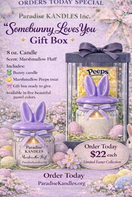 Purple - Some Bunny Loves You Gift Box 8 oz Luxury Soy Wax Candles
